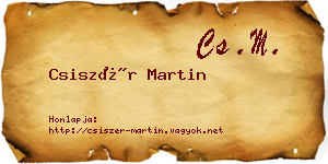 Csiszér Martin névjegykártya