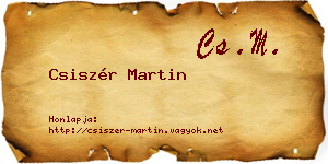 Csiszér Martin névjegykártya