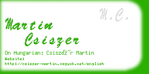 martin csiszer business card